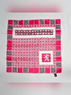 Vintage Polyester Made in Japan Lion Crest Scarf